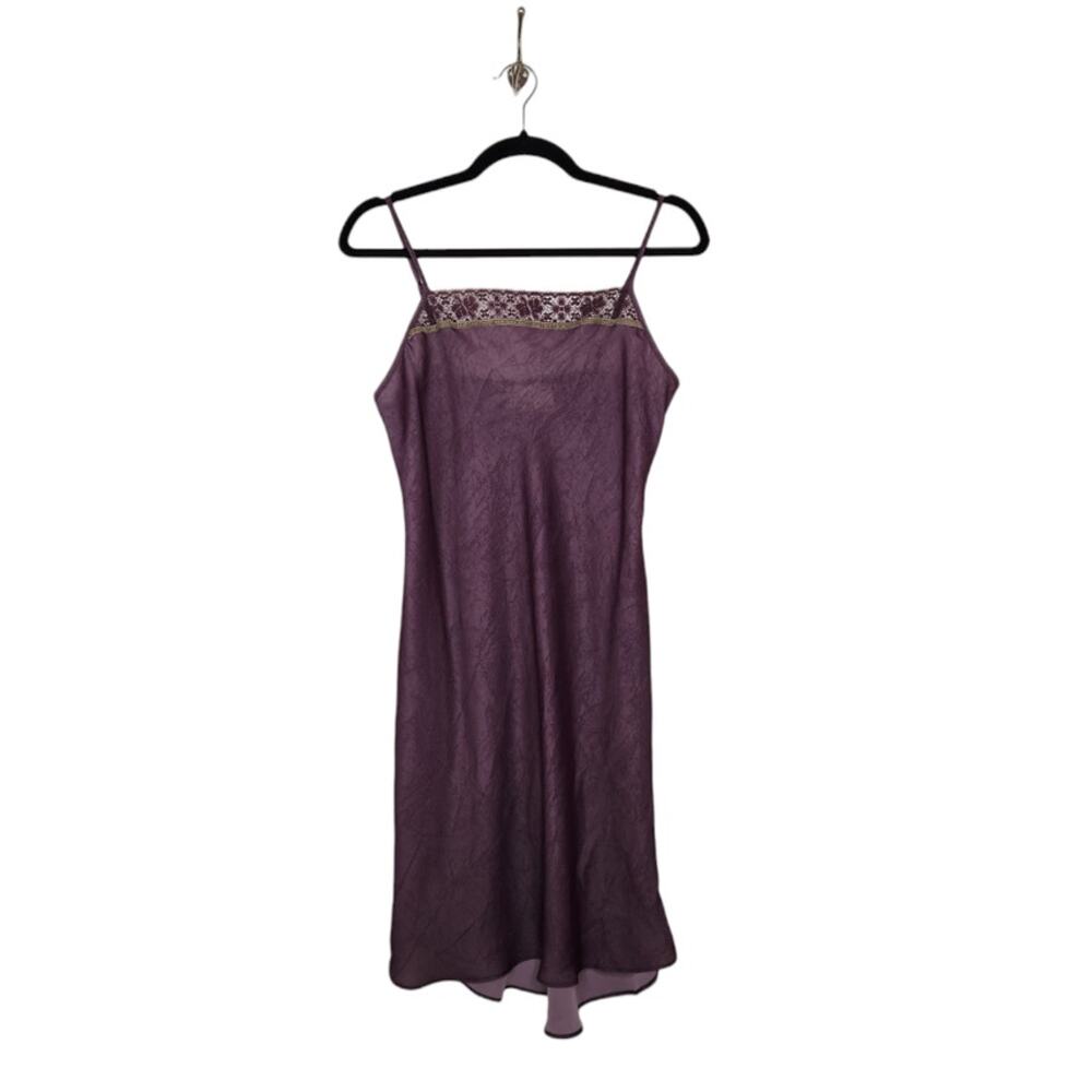 Vintage Slip Dress Lace Witchy Fairy Goth Whimsy Purple Small 90s Tank Cami